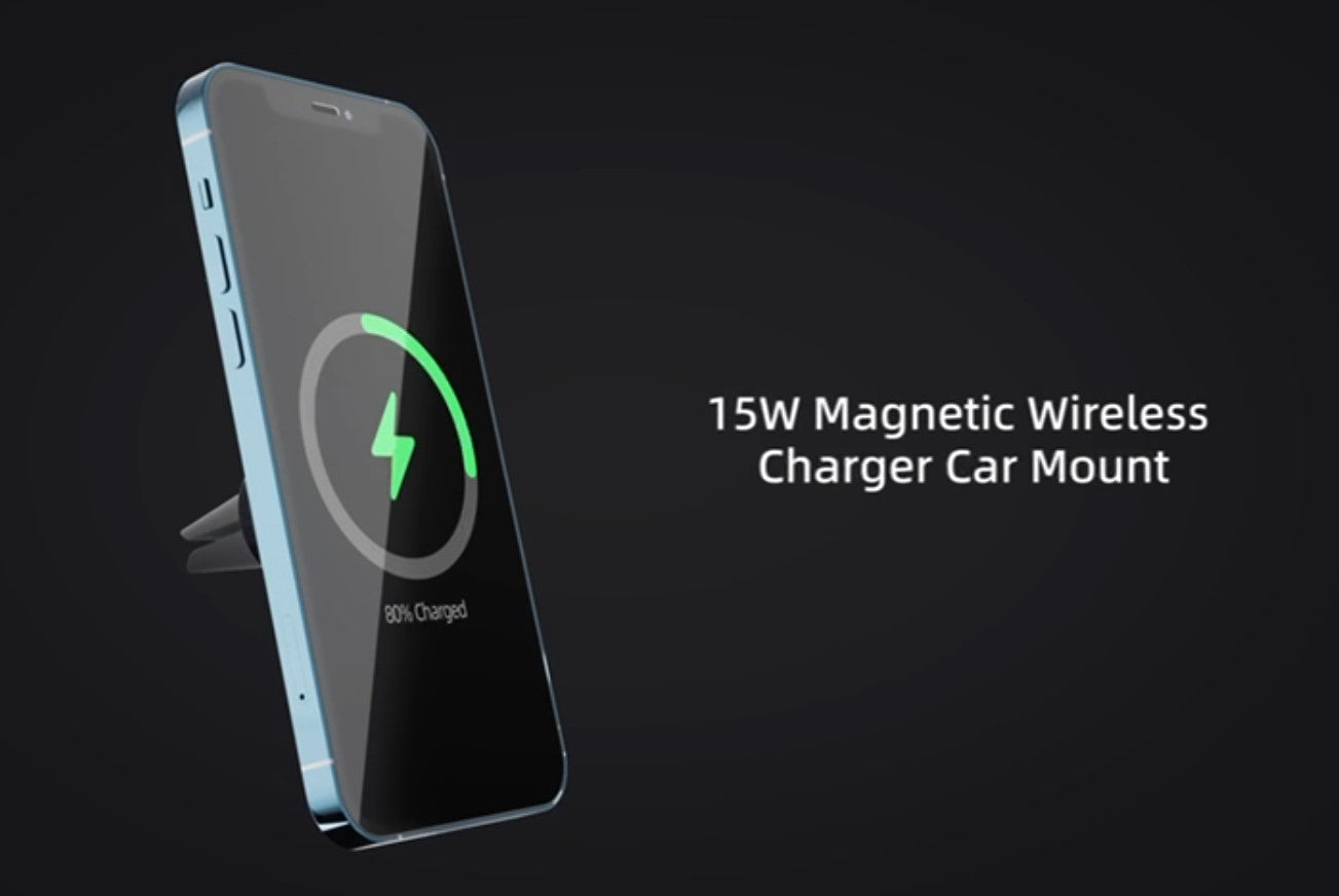 Magnetic wireless Car Charger for Iphone 15 / 14 / 13 / 12| Android devices that support Magnetic wireless charging