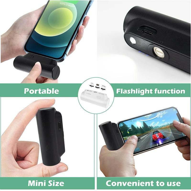 3 in 1 Strong Magnetic 5000mAh Wireless Capsule Power Bank