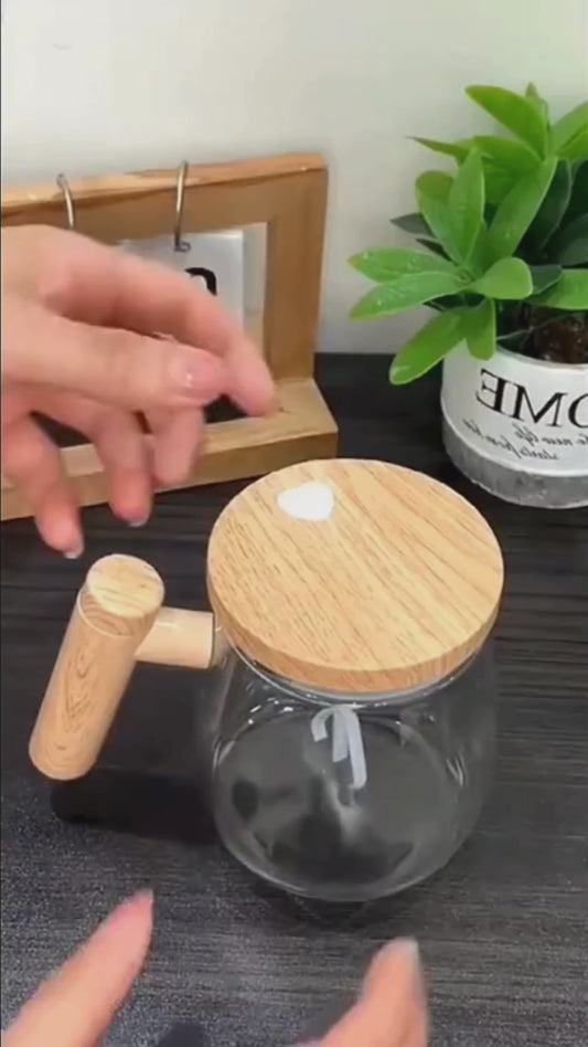 Electric Self Stirring glass mug with borosilicate glass